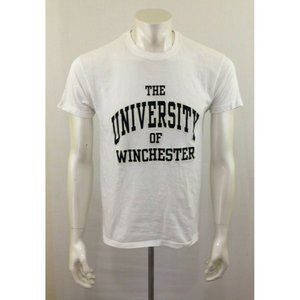 The University Of Winchester Men's White Short Sleeve Spell Out T Shirt Size S